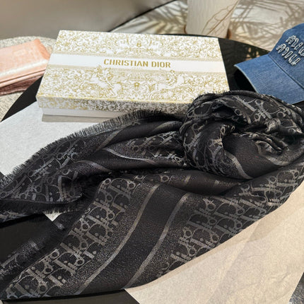 DIOR 26S SCARF 140CM IN SILK & CASHMERE 262319