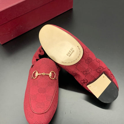 GUCCI 26S LOAFERS IN RED CANVAS