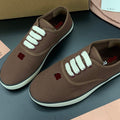 26S LACE UP SNEAKERS IN DARK BROWN CANVAS RUBBER SOLE