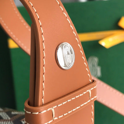 GOYA 26S BOEING 25CM IN BROWN GOYARDINE CANVAS AND CALFSKIN