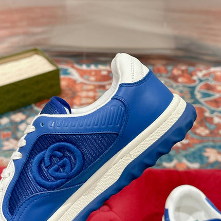 GUCCI 26S SNEAKERS IN BLUE CALFSKIN WITH LOGO