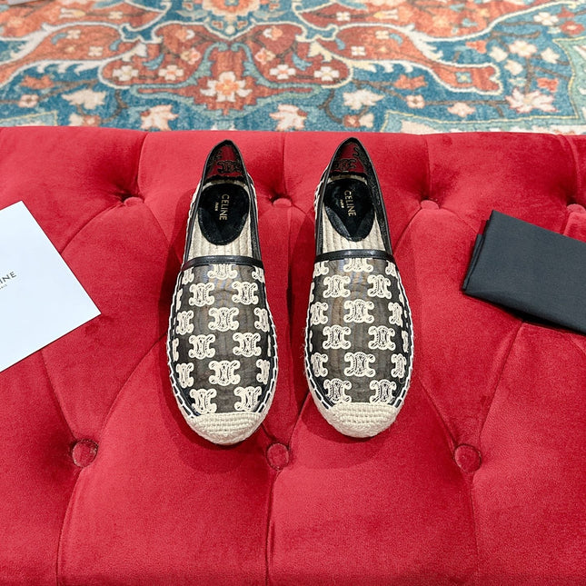 ESPADRILLES IN BLACK MIX BEIGE MESH