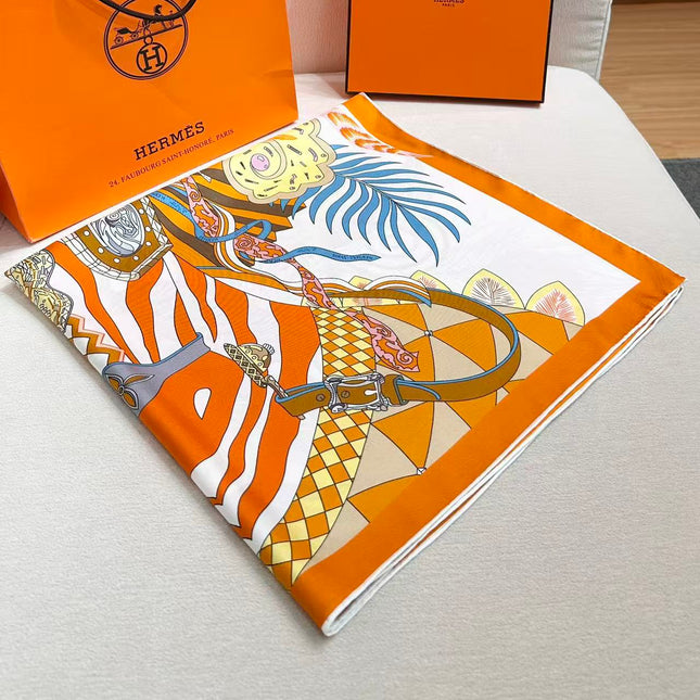 HERMES 26S SCARF 88 IN SILK 495802