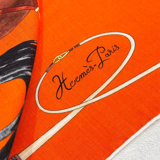 HERMES 26S SCARF 135 IN SILK AND CASHMERE 498251