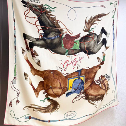 HERMES 26S SCARF 135 IN SILK AND CASHMERE 498252