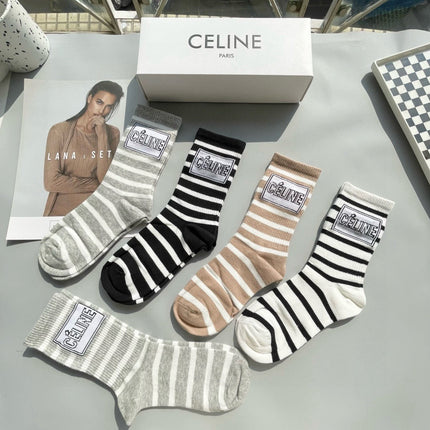 CELINE 26S CREW SOCKS 146445 (1 BOX)