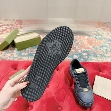 GUCCI 26S SCREENER SNEAKER IN NAVY BLUE CANVAS
