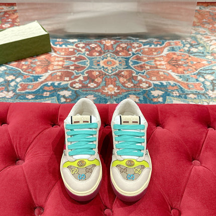 GUCCI 26S SCREENER SNEAKER IN MULTICOLOR SUEDE AND CANVAS
