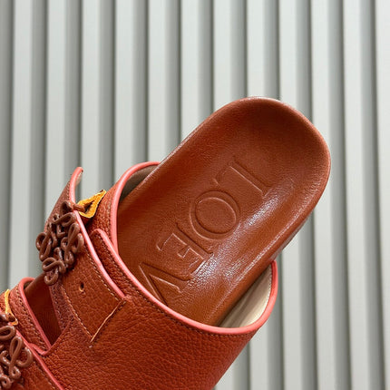 LOEWE 26S EASE SLIDE IN ORANGE CALFSKIN