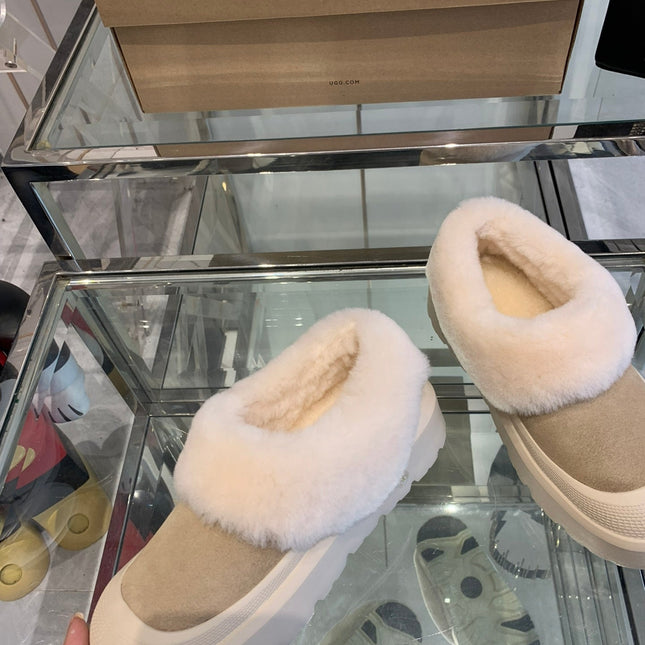 SNOW BOOT IN DESERT BROWN SUEDE AND WHITE CALFSKIN