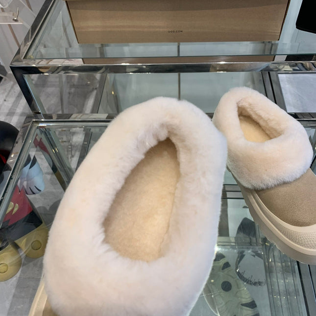 SNOW BOOT IN DESERT BROWN SUEDE AND WHITE CALFSKIN