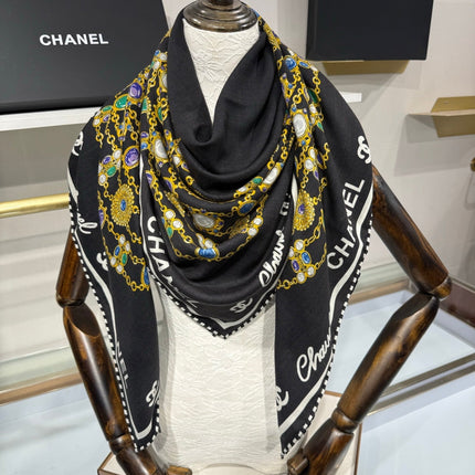 CHANEL 26S SCARF 135 IN SILK AND CASHMERE 504808
