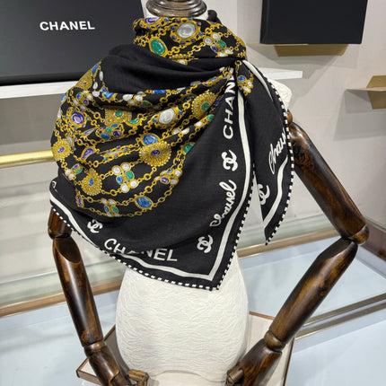 CHANEL 26S SCARF 135 IN SILK AND CASHMERE 504808
