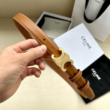 CELINE 25S BELT TRIOMPHE TAURILLON 25MM IN CARAMEL CALFSKIN 557500