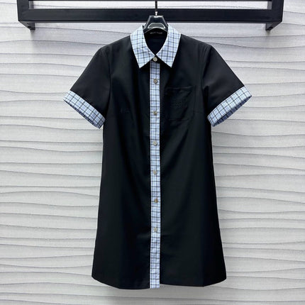 MIU 25S PATCHWORK PLAID DRESS 264573
