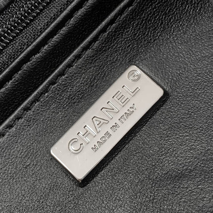 CHANEL 26S CLASSIC FLAP BAG 21 IN BLACK MIX WHITE SEQUINS STYLE 5