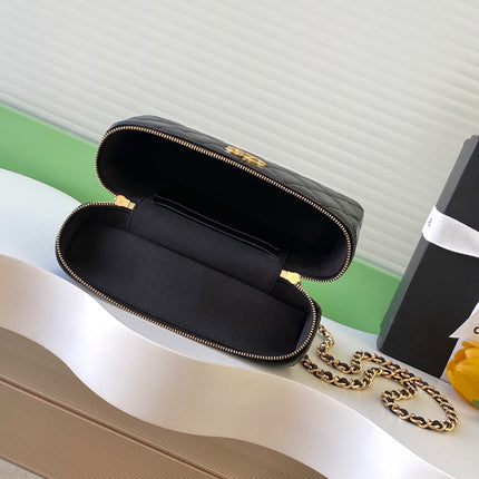 CHANEL 25S VANITY BAG 19 IN BLACK LAMBSKIN GOLD HARDWARE