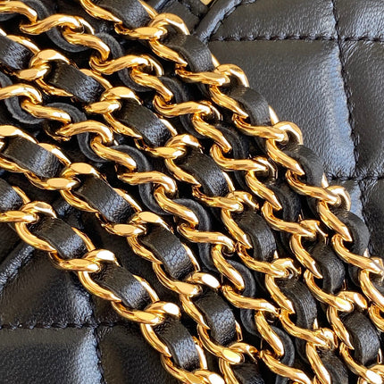 CHANEL 25S VANITY BAG 19 IN BLACK LAMBSKIN GOLD HARDWARE