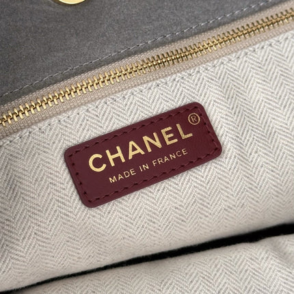 CHANEL 26S SHOPPING TOTE BAG 45 IN GREY QUILTED SUEDE
