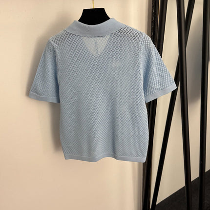 DIOR 26S SHORT-SLEEVE CUT-OUT KNIT TOP 1108