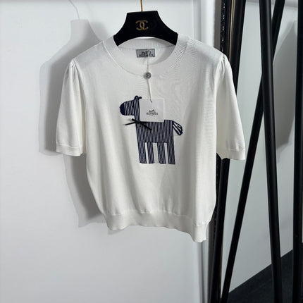 HERMES 26S SHORT-SLEEVE KNIT TOP 720