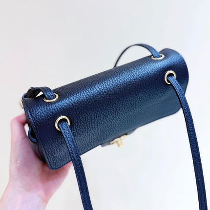 CHANEL 26S MINI FLAP BAG 13 IN BLACK CALFSKIN GRAINED