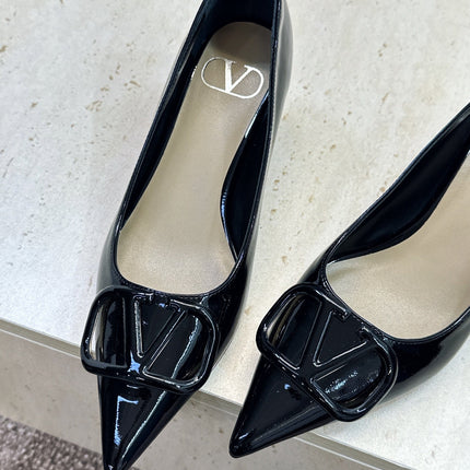 VALENTINO 26S HIGH HEELS 40 MM IN BLACK PATENT CALFSKIN