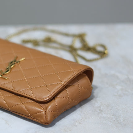 YSL 25S SAINT LAURENT GABY 19 IN FOX QUILTED CALFSKIN GOLD HARDWARE