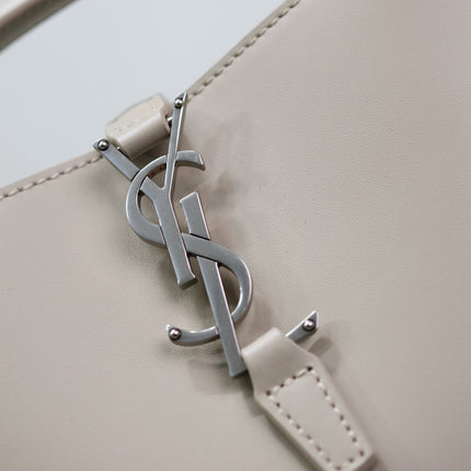 YSL 25S LE 37 BAG 20 IN DUSTY GRAY CALFSKIN SILVER HARDWARE