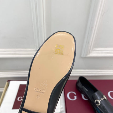 GUCCI 26S LOAFERS MM IN BLACK CALFSKIN WITH SILVER HARDWARE