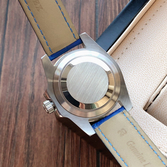 SUBMARINER DATE 40 CERAMIC BEZEL LEATHER STRAP